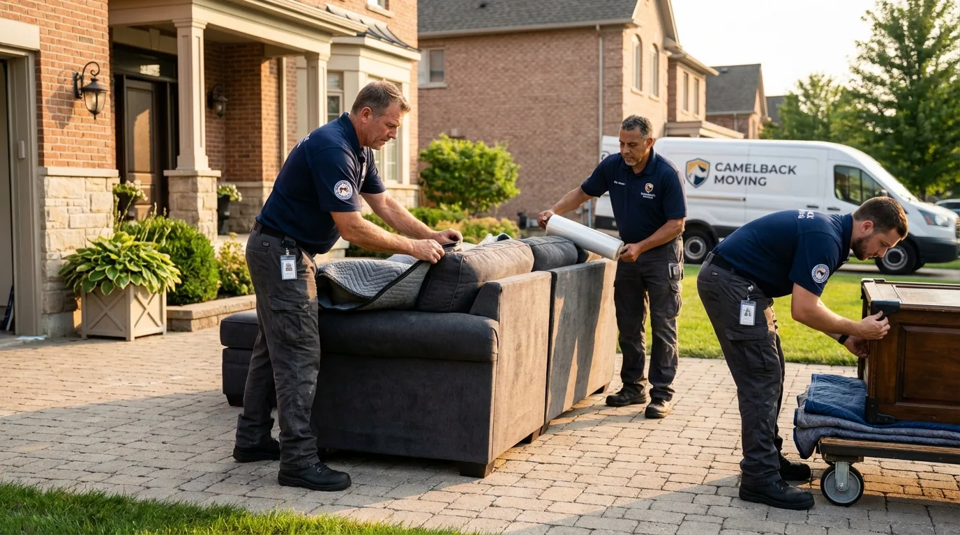 Large estate moving crew wrapping furniture in Markham, IL